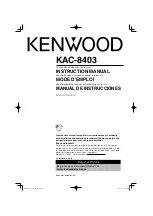 Предварительный просмотр 1 страницы Kenwood KAC-8403 - Amplifier Instruction Manual