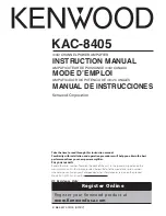 Предварительный просмотр 1 страницы Kenwood KAC-8405 Instruction Manual