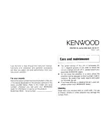 Предварительный просмотр 4 страницы Kenwood KAC-9020 Instruction Manual