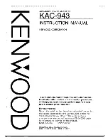 Предварительный просмотр 1 страницы Kenwood KAC-943 Instruction Manual