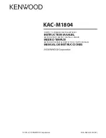 Предварительный просмотр 1 страницы Kenwood KAC-M1804 Instruction Manual