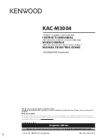 Kenwood KAC-M3004 Instruction Manual предпросмотр