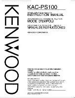 Kenwood KAC-PS100 Instruction Manual предпросмотр