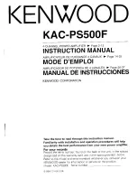 Preview for 1 page of Kenwood KAC-PS500F Instruction Manual