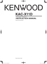 Kenwood KAC-X11D Instruction Manual preview