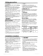 Предварительный просмотр 2 страницы Kenwood KAC-X401M Instruction Manual