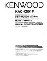 Preview for 1 page of Kenwood KAC-X501F Instruction Manual