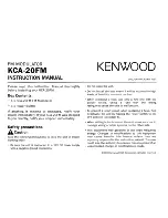 Предварительный просмотр 1 страницы Kenwood KCA-20FM Instruction Manual