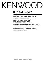 Предварительный просмотр 1 страницы Kenwood KCA-HF521 Instruction Manual