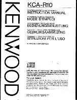 Предварительный просмотр 1 страницы Kenwood KCA-R10 Instruction Manual