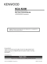 Предварительный просмотр 1 страницы Kenwood KCA-R200 Instruction Manual