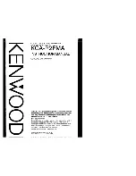Preview for 1 page of Kenwood KCA-R2FMA Instruction Manual