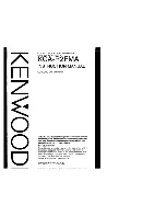 Предварительный просмотр 1 страницы Kenwood KCA-R2FMA Instruction Manual