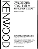 Preview for 1 page of Kenwood KCA-R30FM Instruction Manual