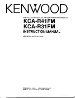 Kenwood KCA-R31FM Instruction Manual preview