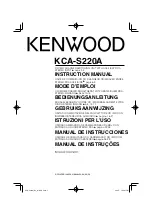 Предварительный просмотр 1 страницы Kenwood KCA-S220A - Car Audio Switcher Instruction Manual