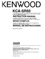 Предварительный просмотр 1 страницы Kenwood KCA-SR50 - Complete Sirius Satellite Radio System Instruction Manual