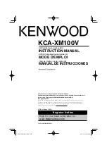 Предварительный просмотр 1 страницы Kenwood KCA-XM100V Instruction Manual