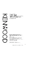 Preview for 1 page of Kenwood KCR-140 Instruction Manual