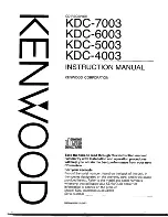 Preview for 1 page of Kenwood KDC-4003 Instruction Manual