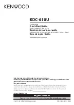 Preview for 1 page of Kenwood KDC-610U Quick Start Manual