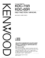 Preview for 1 page of Kenwood KDC-65R Instruction Manual