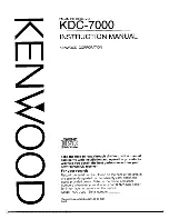 Kenwood KDC-7000 Instruction Manual preview