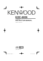 Preview for 1 page of Kenwood KDC-8026 Instruction Manual