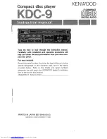 Preview for 1 page of Kenwood KDC-9 Instruction Manual