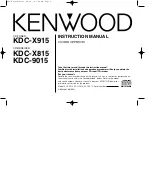 Preview for 1 page of Kenwood KDC-9015 Instruction Manual