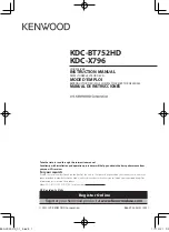 Kenwood KDC-BT752HD Instruction Manual preview