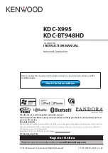 Preview for 1 page of Kenwood KDC-BT948HD Instruction Manual