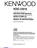 Preview for 1 page of Kenwood KDC-C810 Instruction Manual