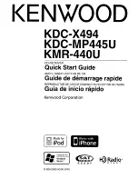 Предварительный просмотр 1 страницы Kenwood KDC-MP445U Quick Start Manual