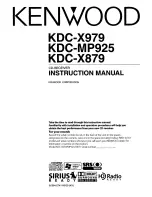 Предварительный просмотр 1 страницы Kenwood KDC-MP925 Instruction Manual