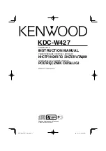 Preview for 1 page of Kenwood KDC-W427 Instruction Manual