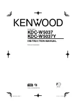 Preview for 1 page of Kenwood KDC-W5037 Instruction Manual