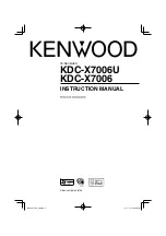 Preview for 1 page of Kenwood KDC-X7006 Instruction Manual