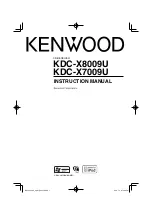 Preview for 1 page of Kenwood KDC-X7009U Instruction Manual