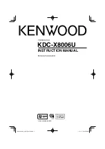 Preview for 1 page of Kenwood KDC-X8006U Instruction Manual