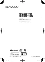 Kenwood KDC-X8019BT Instruction Manual preview