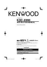 Preview for 1 page of Kenwood KDC-X990 Instruction Manual