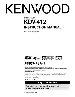 Preview for 1 page of Kenwood KDV-412 Instruction Manual