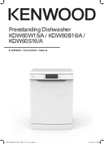 Preview for 1 page of Kenwood KDW60B16/A Installation Instructions Manual