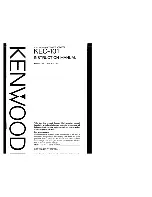 Kenwood KEC-101 Instruction Manual preview