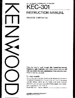 Preview for 1 page of Kenwood KEC-301 Instruction Manual
