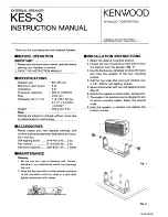 Kenwood KES-3 Instruction Manual предпросмотр