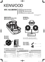 Preview for 1 page of Kenwood KFC-1633MRW Installation Instructions