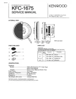 Предварительный просмотр 1 страницы Kenwood KFC-1675 Service Manual