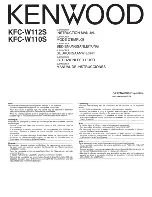 Предварительный просмотр 1 страницы Kenwood KFC-W110S Instruction Manual